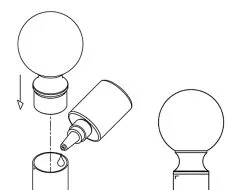 Edelstahl Design Zier Endkugel Rohr 38,1 mm