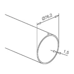 Edelstahl Rohr 76,2mm Zuschnitt