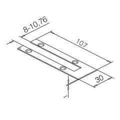 Endkappen Serie 107 - 1 Paar Edelstahleffekt Glas 10 -10.76mm