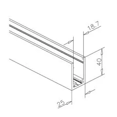 Alu U-Profil 40x25x40mm silber matt eloxiert - ganze Lnge 200 cm