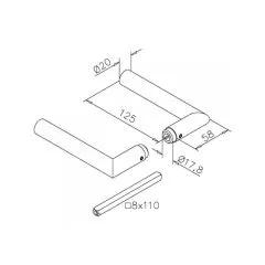 Edelstahl Design Trdrcker-Set L-Form