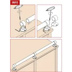 Anthrazit Design Rohrhalter fr Rohr 38,1 mm