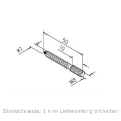 Edelstahl Design Handlaufsttze Rohr 50,8 mm Blindmontage