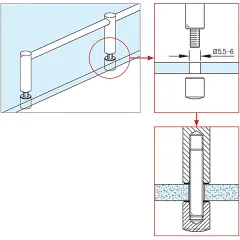 Edelstahl Design MiniRail Mittelsttze 11811 fr Stab 10mm