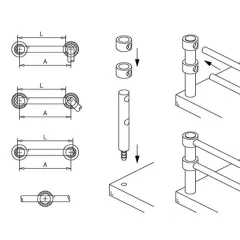 Edelstahl Design Adapter fr Ecksttze 90 Stab 10mm