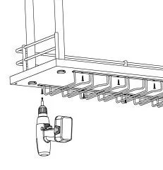 Chrom Design Glserhalter 5-fach - 350 mm